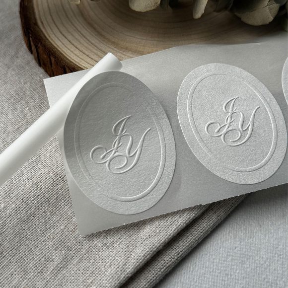 Custom Brand Name Color Printing 3d logo Embossed Matte Textured Paper Adhesive Stickers Cosmetics Box Seal Labels - Image 2