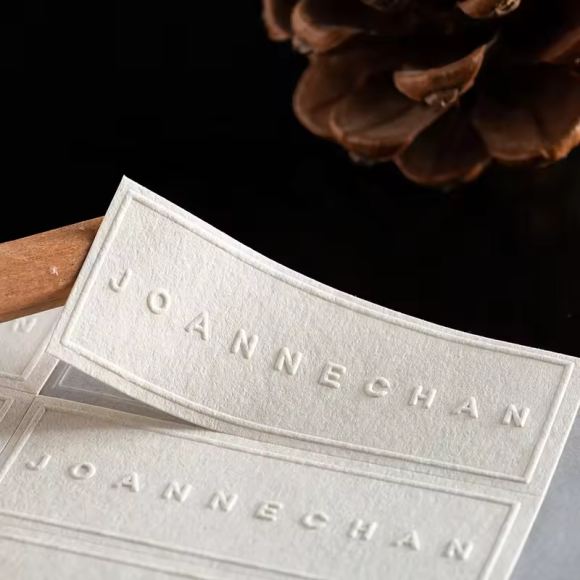 Custom Brand Name Color Printing 3d logo Embossed Matte Textured Paper Adhesive Stickers Cosmetics Box Seal Labels - Image 3